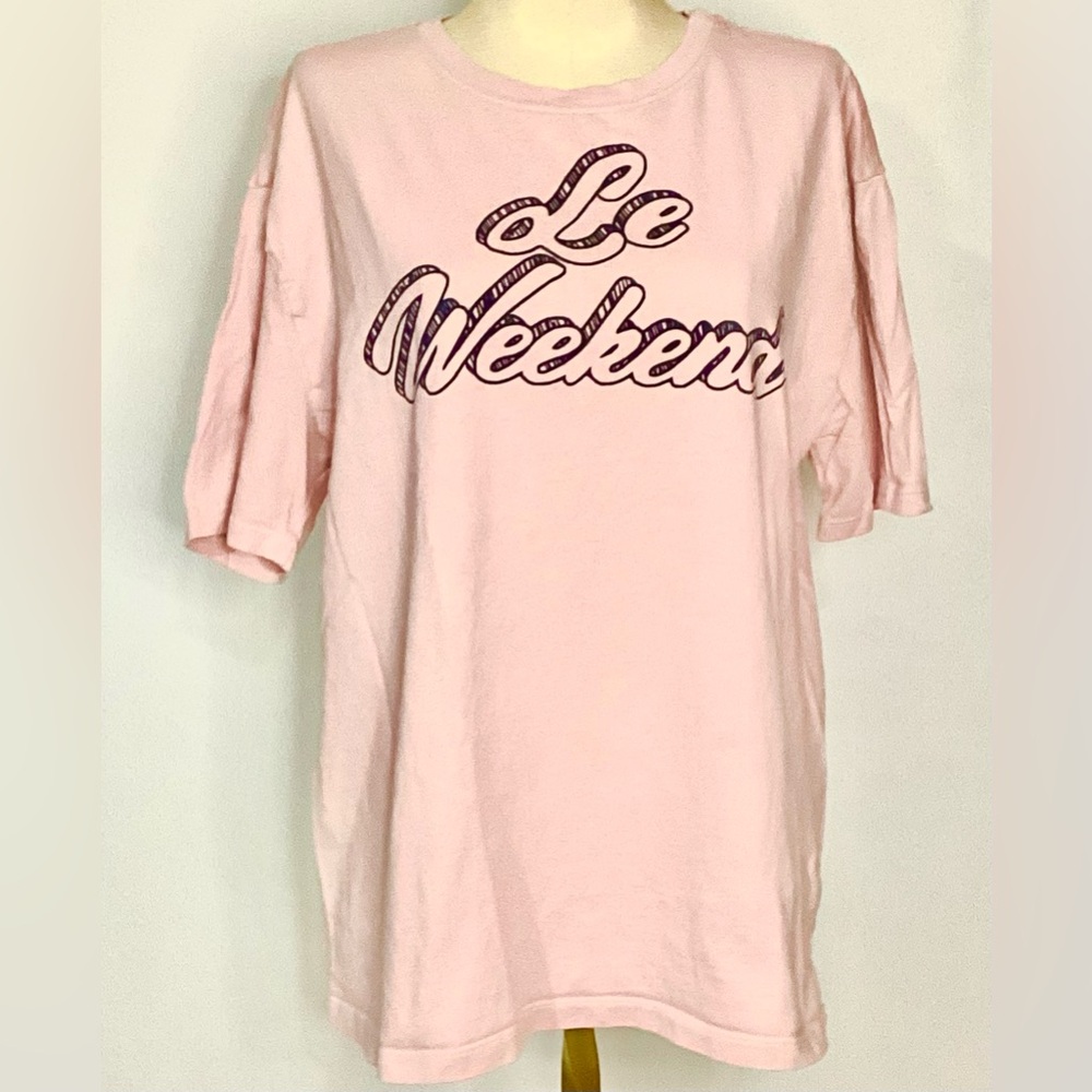 Universal Thread Light Pink 'Le Weekend' Tee Ladies Sz S